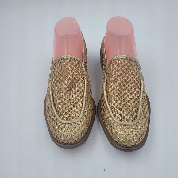 NEW Franco Sarto Eda 2 Slip On Loafer in Gold Fabric Women's Shoe Size 8.5 - Picture 6 of 11